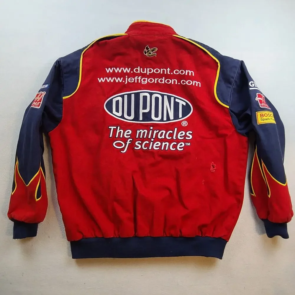 Vintage Chase Authentics Dupont NASCAR Champion Jeff Gordon Flames Jacket XL
